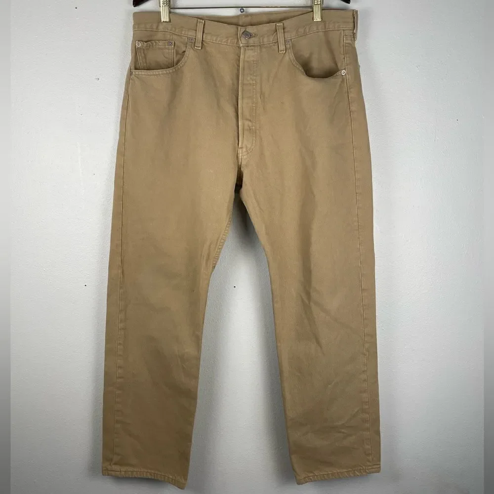 Tan Levi’s Button Fly Denim Jeans Size 38 ep EUC